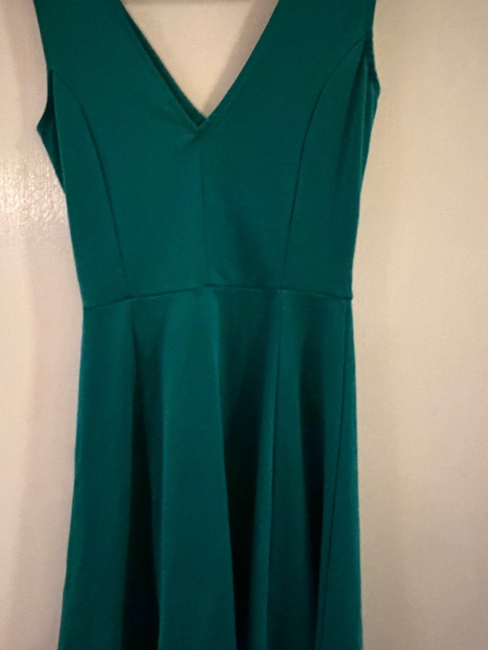H&M Teal V-Neck Sleeveless Fit-and-Flare Dress